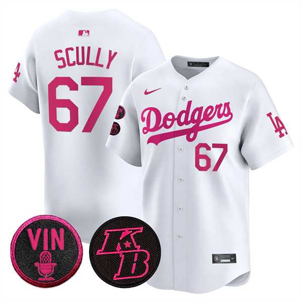Men%27s Los Angeles Dodgers #67 Vin Scully White 2026 Mother%27s Day Vapor Premier Limited Stitched Jersey Dzhi