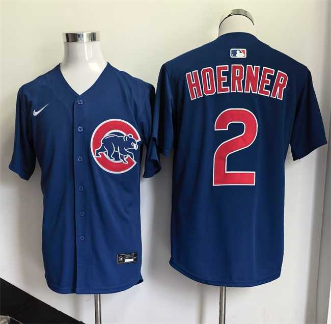 Men%27s Chicago Cubs #2 Nico Hoerner Blue 2026 Limited Stitched Jersey