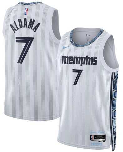 Men%27s Memphis Grizzlies #7 Santi Aldama Gray 2025-26 City Edition Swingman Stitched Jersey Dzhi