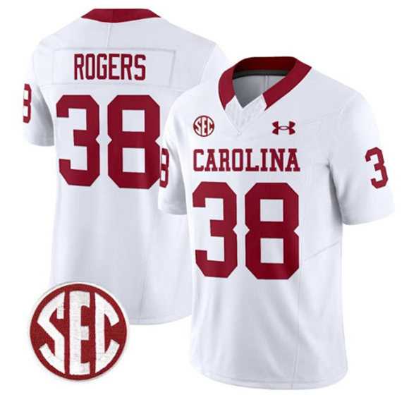 Men%27s South Carolina Fighting Gamecocks #38 George Rogers White F.U.S.E. Stitched Jersey Dzhi