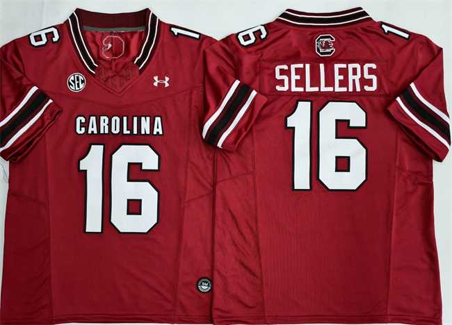 Men%27s South Carolina Fighting Gamecocks #16 LaNorris Sellers Red F.U.S.E. Stitched Jersey
