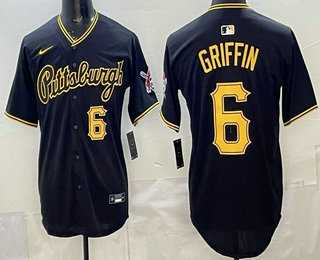 Men%27s Pittsburgh Pirates #6 Konnor Griffin Black Alternate Limited Jersey