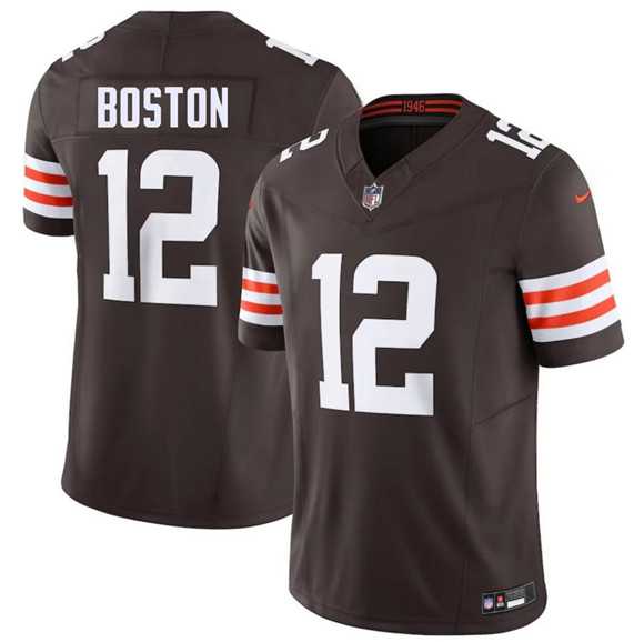 Men%27s Cleveland Browns #12 Denzel Boston Brown 2026 Draft F.U.S.E. Vapor Limited Stitched Jersey