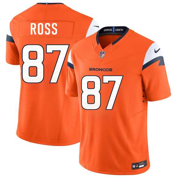 Men%27s Denver Broncos #87 Cam Ross Orange 2026 Draft F.U.S.E. Vapor Limited Stitched Jersey