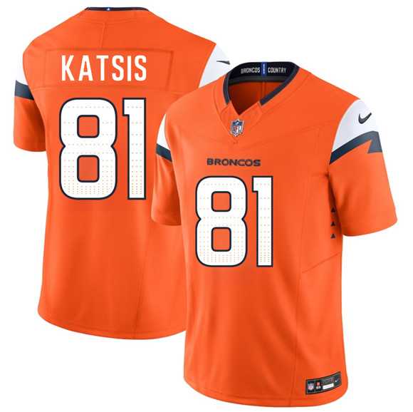 Men%27s Denver Broncos #81 Kolbe Katsis Orange 2026 Draft F.U.S.E. Vapor Limited Stitched Jersey