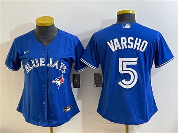 Women%27s Toronto Blue Jays #5 Daulton Varsho Royal Cool Base Stitched Jersey (Run Small)
