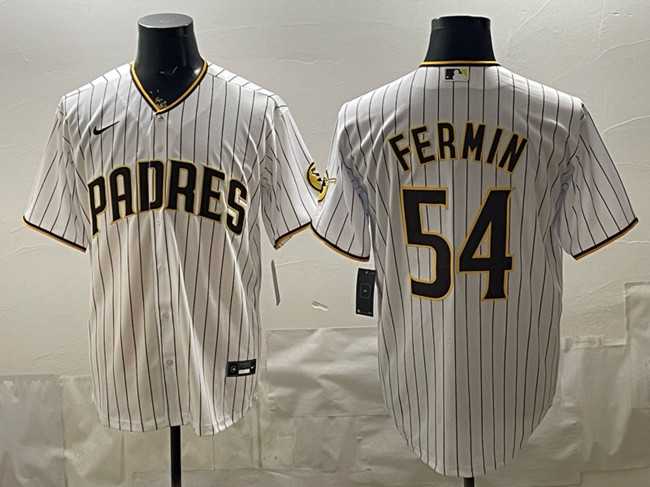 Men%27s San Diego Padres #54 Freddy Fermin White Cool Base Stitched Jersey