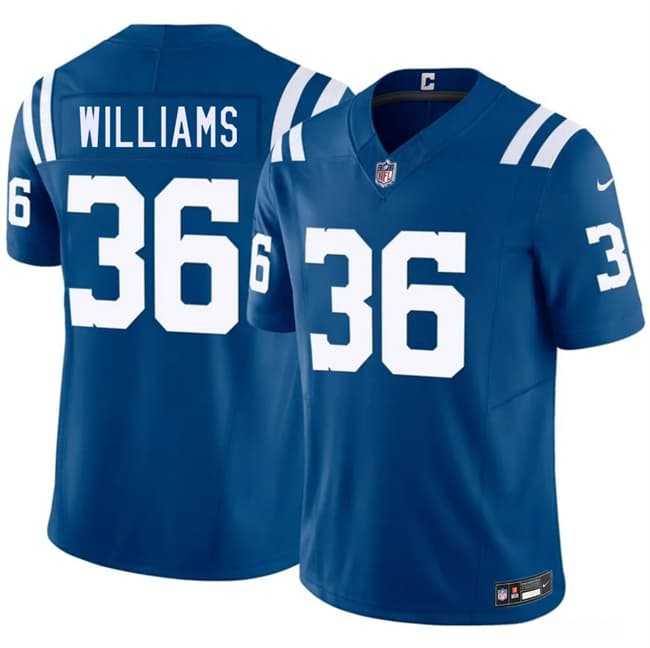 Men%27s Indianapolis Colts #36 Roydell Williams Blue 2026 F.U.S.E. Vapor Limited Stitched Jersey Dzhi