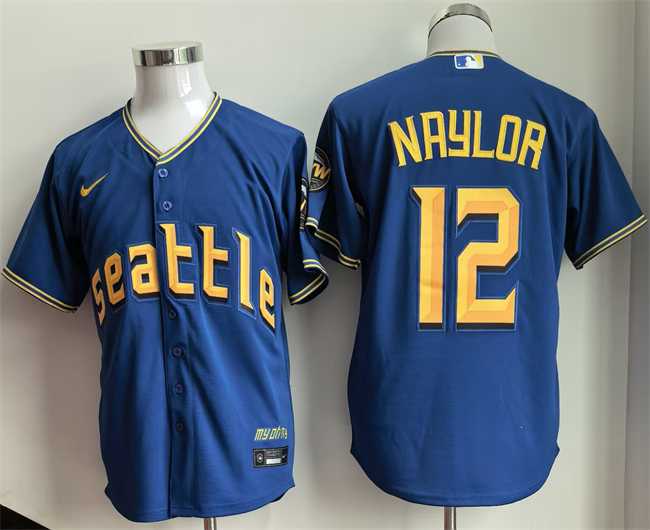 Men%27s Seattle Mariners #12 Josh Naylor Royal 2025 Cool Base Stitched jersey