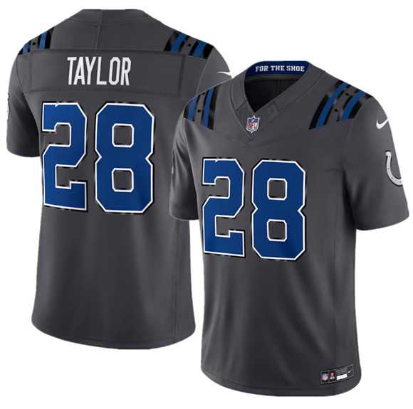 Men%27s Indianapolis Colts #28 Jonathan Taylor Dark Gray 2026 F.U.S.E. Rivalries Collection Limited Stitched Jersey Dzhi