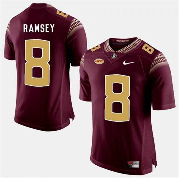 Men%27s Florida State Seminoles #8 Jalen Ramsey Garnet Stitched Football Jersey Dzhi