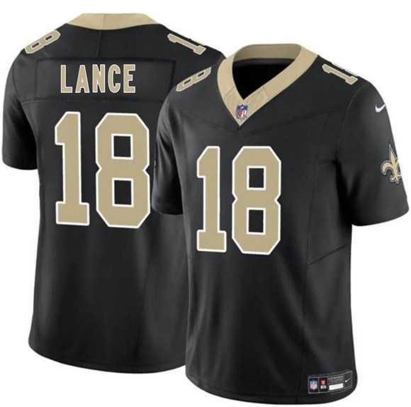 Men%27s New Orleans Saints #18 Bryce Lance Black 2026 F.U.S.E Vapor Limited Stitched Jersey