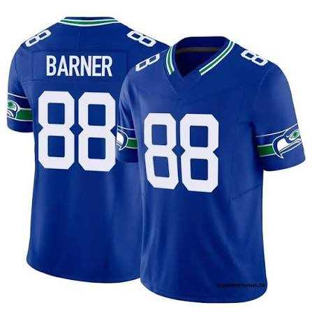 Men%27s Seattle Seahawks #88 AJ BARNER Blue Throwback 2026 F.U.S.E. Vapor Untouchable Limited Stitched Jersey Dzhi
