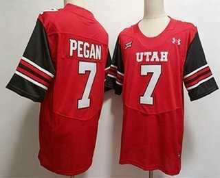 Men%27s Utah Utes #7 Braden Pegan Red College Jersey