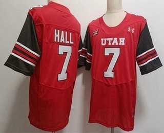 Men%27s Utah Utes #7 Johnathan Hall Red College Jersey
