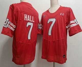 Men%27s Utah Utes #7 Johnathan Hall Red Retro College Throwback Jerseyy