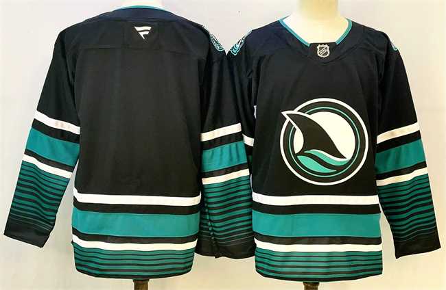 Men%27s San Jose Sharks Blank Black 2024-25 Alternate Stitched Hockey Jersey