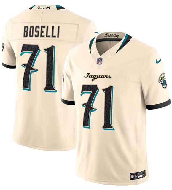 Men%27s Jacksonville Jaguars #71 Tony Boselli Cream 2026 F.U.S.E. Rivalries Collection Limited Stitched Jersey Dzhi