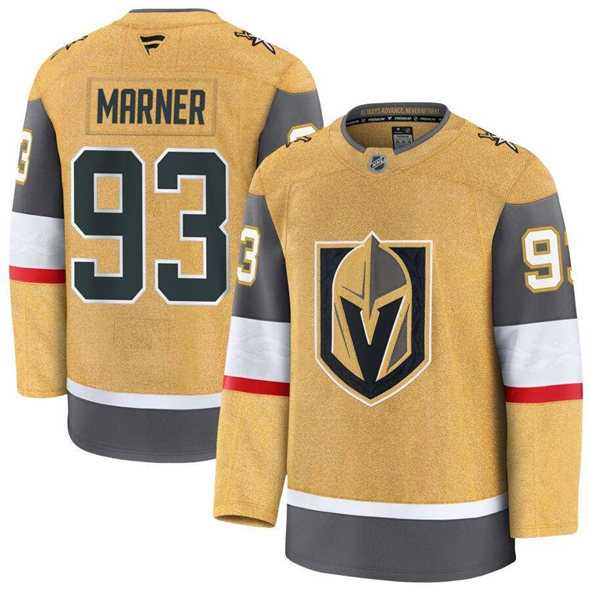 Men%27s Vegas Golden Knights #93 Mitchell Marner Gold 2024-25 Home Stitched Hockey Jersey Dzhi