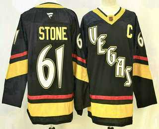 Men%27s Vegas Golden Knights #61 Mark Stone Black Reverse Retro Authentic Jersey
