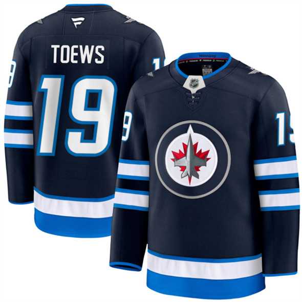 Men%27s Winnipeg Jets #19 Jonathan Toews Navy 2024-25 Home Stitched Hockey Jersey Dzhi