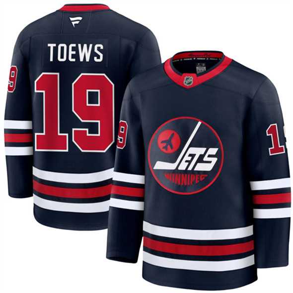 Men%27s Winnipeg Jets #19 Jonathan Toews Navy 2024-25 Alternate Stitched Hockey Jersey Dzhi