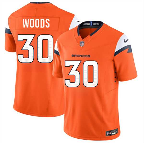 Men%27s Denver Broncos #30 Mike Woods Orange 2026 F.U.S.E. Vapor Limited Stitched Jersey Dzhi