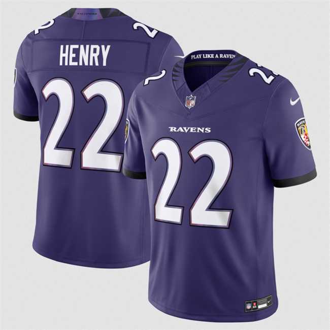 Men%27s Baltimore Ravens #22 Derrick Henry Purple 2026 F.U.S.E Vapor Stitched Limited Jersey Dzhi