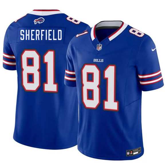 Men%27s Buffalo Bills #81 Trent Sherfield Blue 2026 Draft F.U.S.E. Vapor Untouchable Limited Stitched Jersey Dzhi