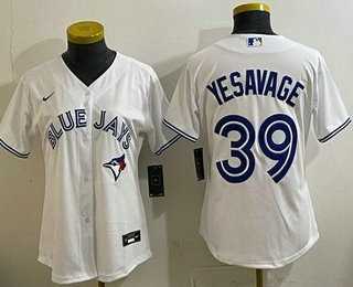Women%27s Toronto Blue Jays #39 Trey Yesavage White Cool Base Jersey