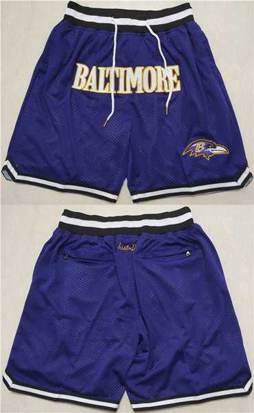 Men%27s Baltimore Ravens Purple Shorts (Run Small)