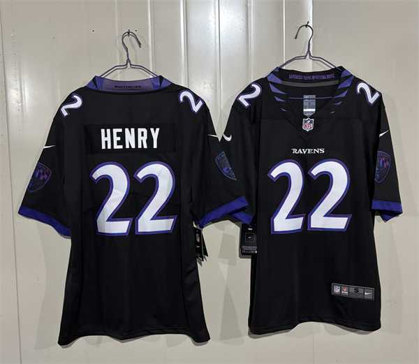 Men%27s Baltimore Ravens #22 Derrick Henry Black 2026 Alternate Vapor Limited Stitched Jersey