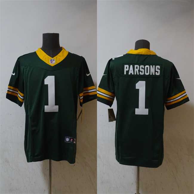Men%27s Green Bay Packers #1 Micah Parsons Green Vapor 2025 F.U.S.E. Limited Stitched Jersey