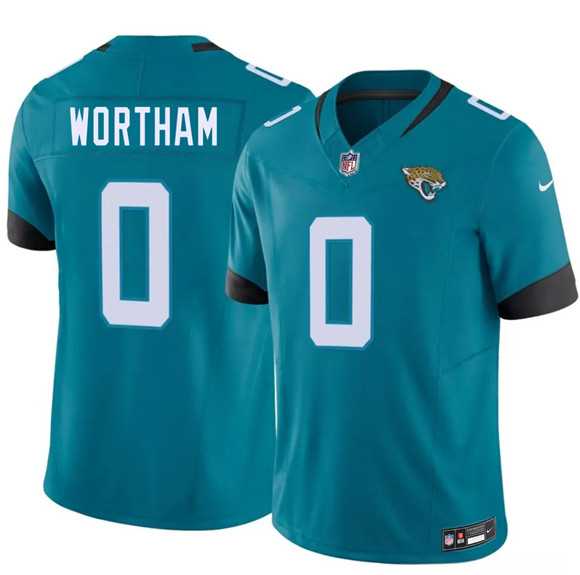 Men%27s Jacksonville Jaguars #0 Michael Wortham Teal 2026 Draft F.U.S.E. Vapor Untouchable Limited Stitched Jersey Dzhi