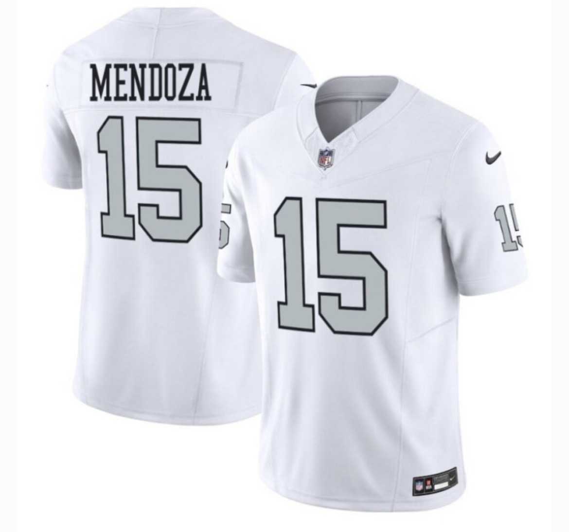 Men%27s Las Vegas Raiders #15 Fernando Mendoza White 2025 F.U.S.E. Vapor Stitched Jerseys Dzhi