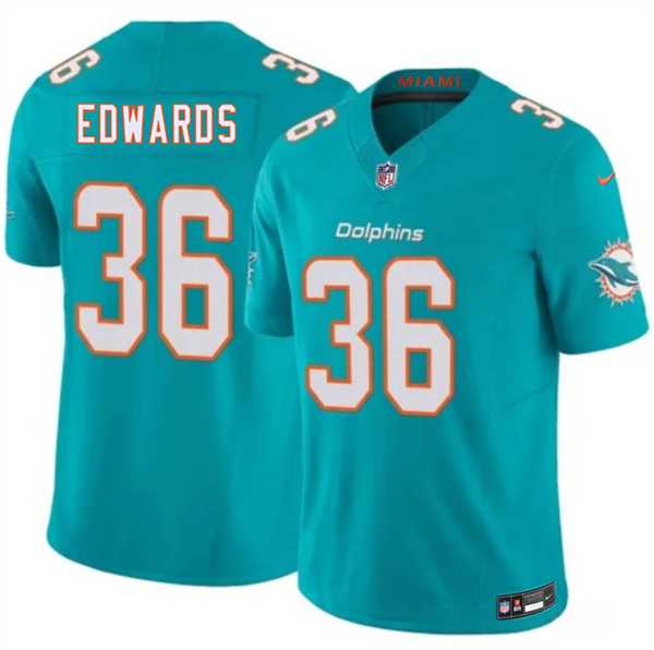 Men%27s Miami Dolphins #36 Donovan Edwards Aqua 2026 F.U.S.E. Vapor Limited Stitched Jersey Dzhi