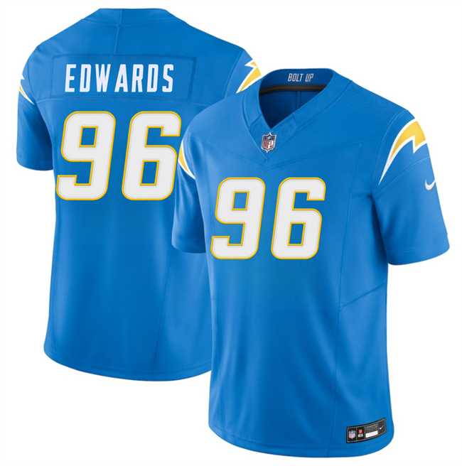 Men%27s Los Angeles Chargers #96 TeRah Edwards Blue 2026 F.U.S.E. Vapor Limited Stitched Jersey Dzhi