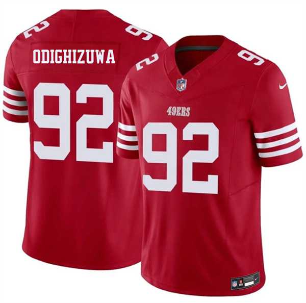 Men%27s San Francisco 49ers #92 Osa Odighizuwa Red 2026 F.U.S.E. Vapor Untouchable Limited Stitched Jersey Dzhi