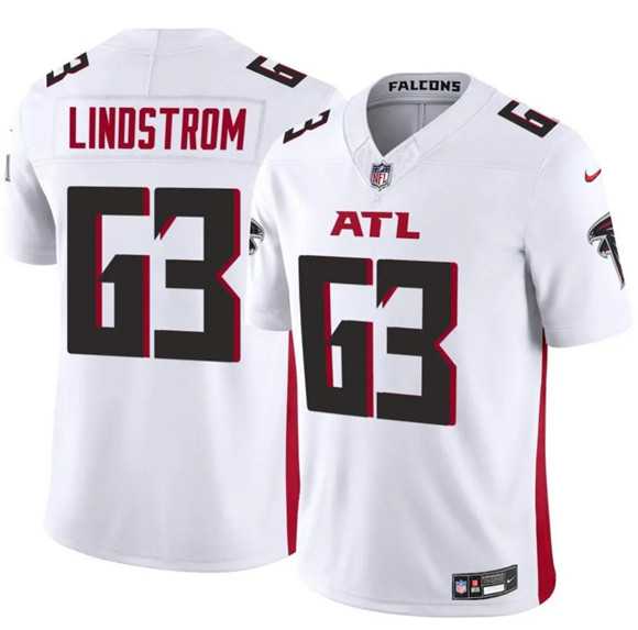 Men%27s Atlanta Falcons #63 Chris Lindstrom White 2025 F.U.S.E. Vapor Untouchable Limited Stitched Jersey Dzhi