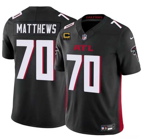 Men%27s Atlanta Falcons #70 Jake Matthews Black 2025 F.U.S.E With 4-Star C Patch Vapor Untouchable Limited Stitched Jersey Dzhi