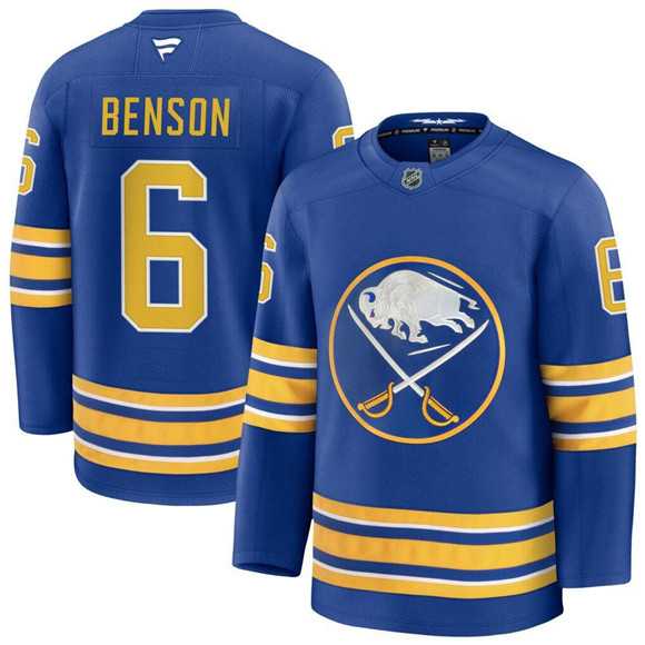 Men%27s Buffalo Sabres #6 Zach Benson Blue Stitched Hockey Jersey Dzhi