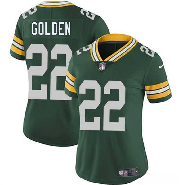 Women%27s Green Bay Packers #22 Matthew Golden Green 2025 Vapor Untouchable Limited Stitched Jersey Dzhi