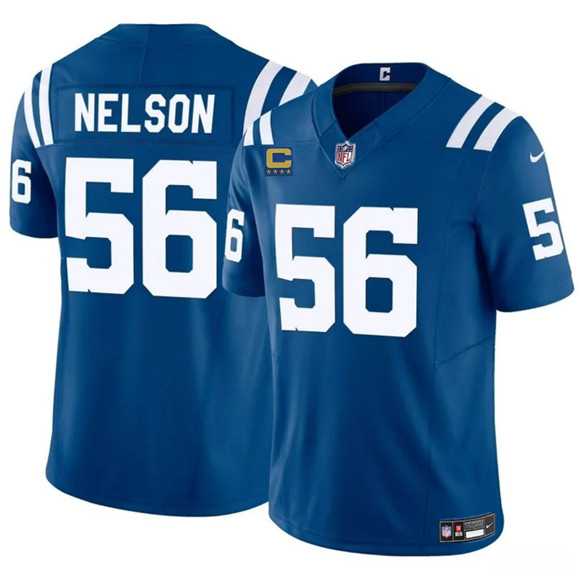 Men%27s Indianapolis Colts #56 Quenton Nelson Blue 2025 F.U.S.E. With 4-Star C Patch Vapor Limited Stitched Jersey Dzhi