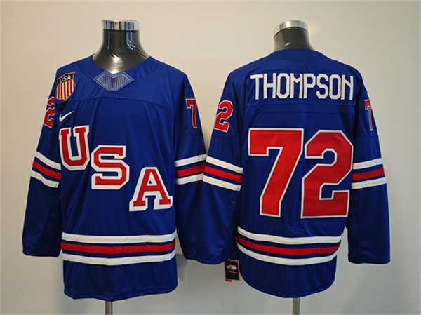 Men%27s USA #72 Tage Thompson Royal 2025-2026 Stitched Jersey