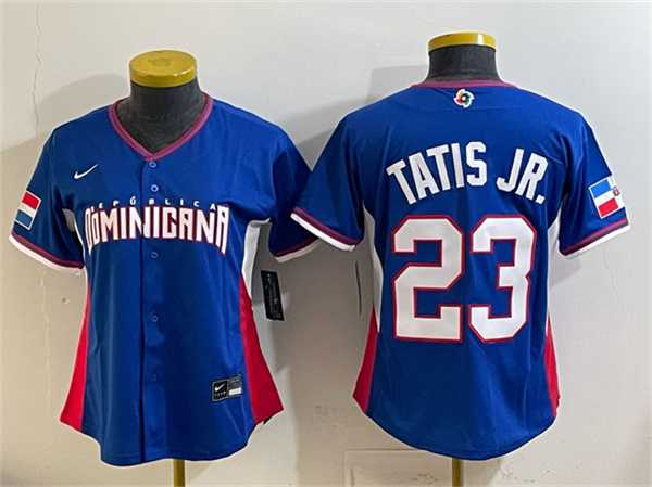 Youth Dominican Republic #23 Fernando Tatis Jr. Royal 2026 World Baseball Classic Road Stadium Stitched Jersey