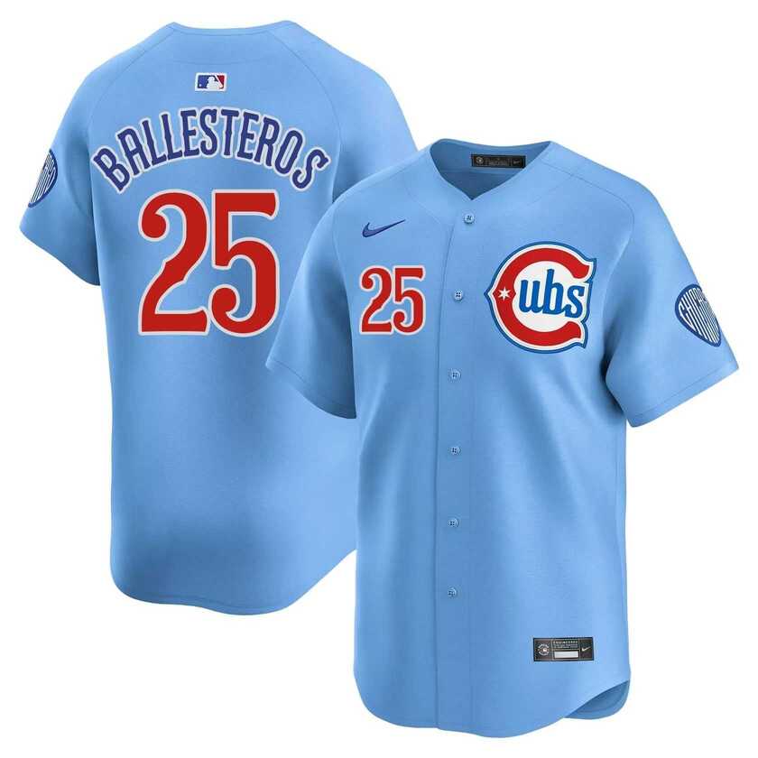 Men%27s Chicago Cubs #25 Moises ballesteros Blue 2024 25 2nd Alternate Limited Stitched Jersey Dzhi