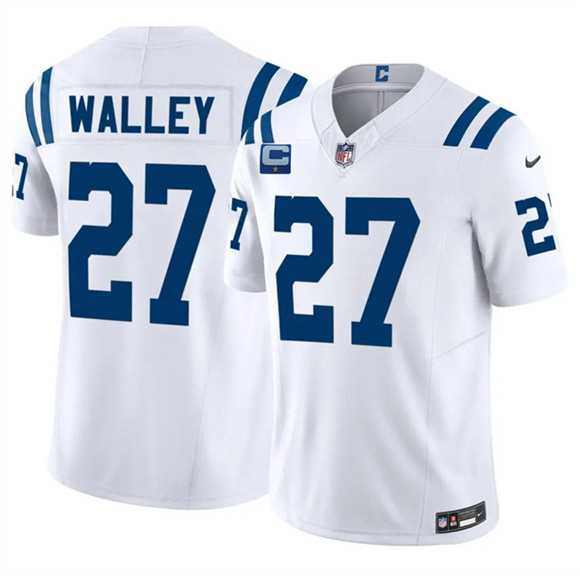 Men%27s Indianapolis Colts #27 Justin Walley White 2026 F.U.S.E. 1-Star C Patch Vapor Limited Stitched Jersey Dzhi
