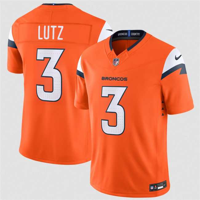 Men%27s Denver Broncos #3 Wil Lutz Orange 2026 F.U.S.E. Vapor Limited Stitched Jersey