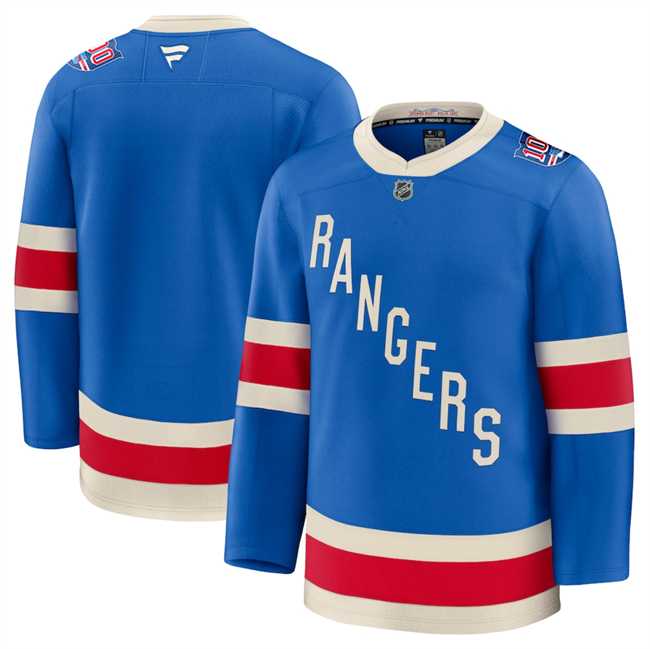 Men%27s New York Rangers Blank Blue Centennial Stitched Jersey Dzhi