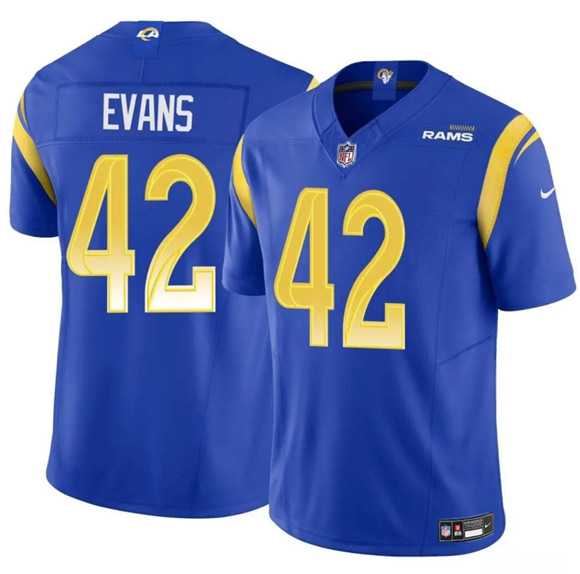 Men%27s Los Angeles Rams #42 Ethan Evans Blue 2025 F.U.S.E. Vapor Untouchable Stitched Jersey Dzhi